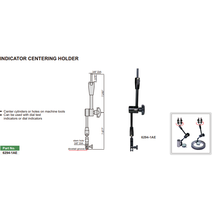 Insize Dial Test Gauge Indicator Holder Mechanical Lock Series 6294-1AE