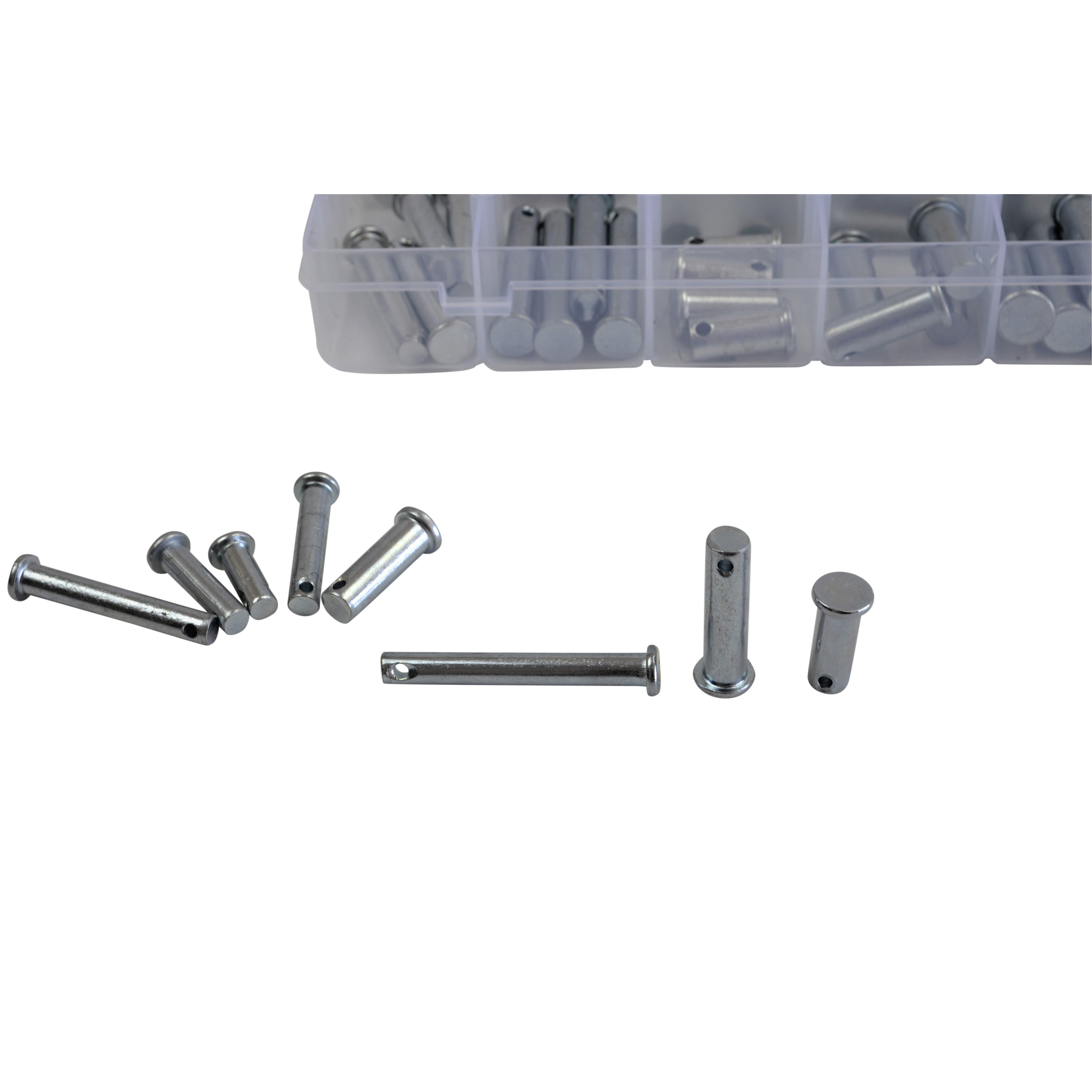 112 Pc Metric Clevis Pin & R Pin & Split Pin grab kit assortment