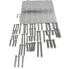 60 Pc Metric Clevis Pin Hitch Pin Grab Kit Assortment  M8 - M12