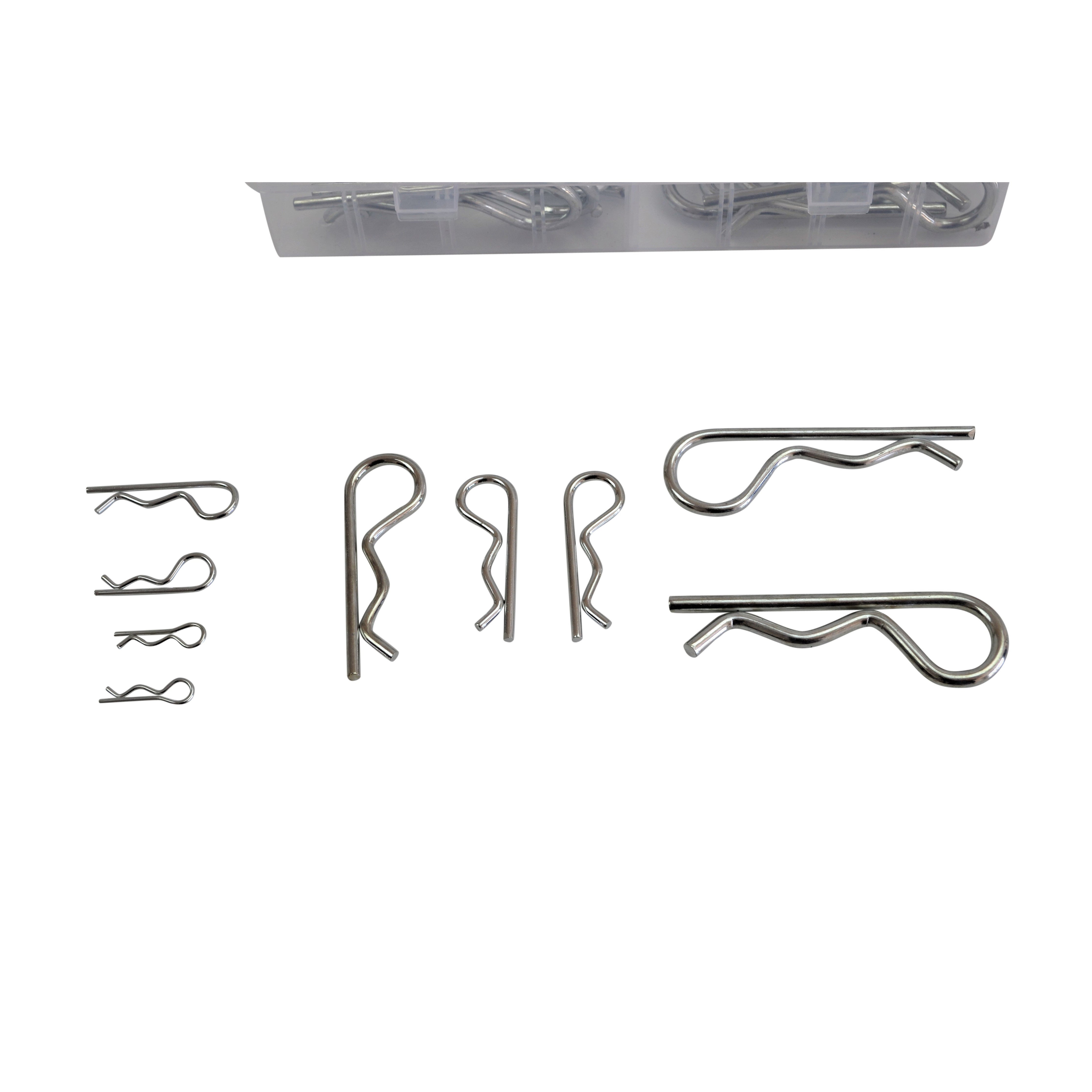 150 Piece R Pin clip grab kit assortment  R1 up to R4-75 mm Hitch Pin