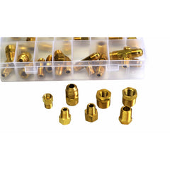 43 Pc Brass fitiings adaptors assortment grab kit, SAE NPT reducers and T pieces