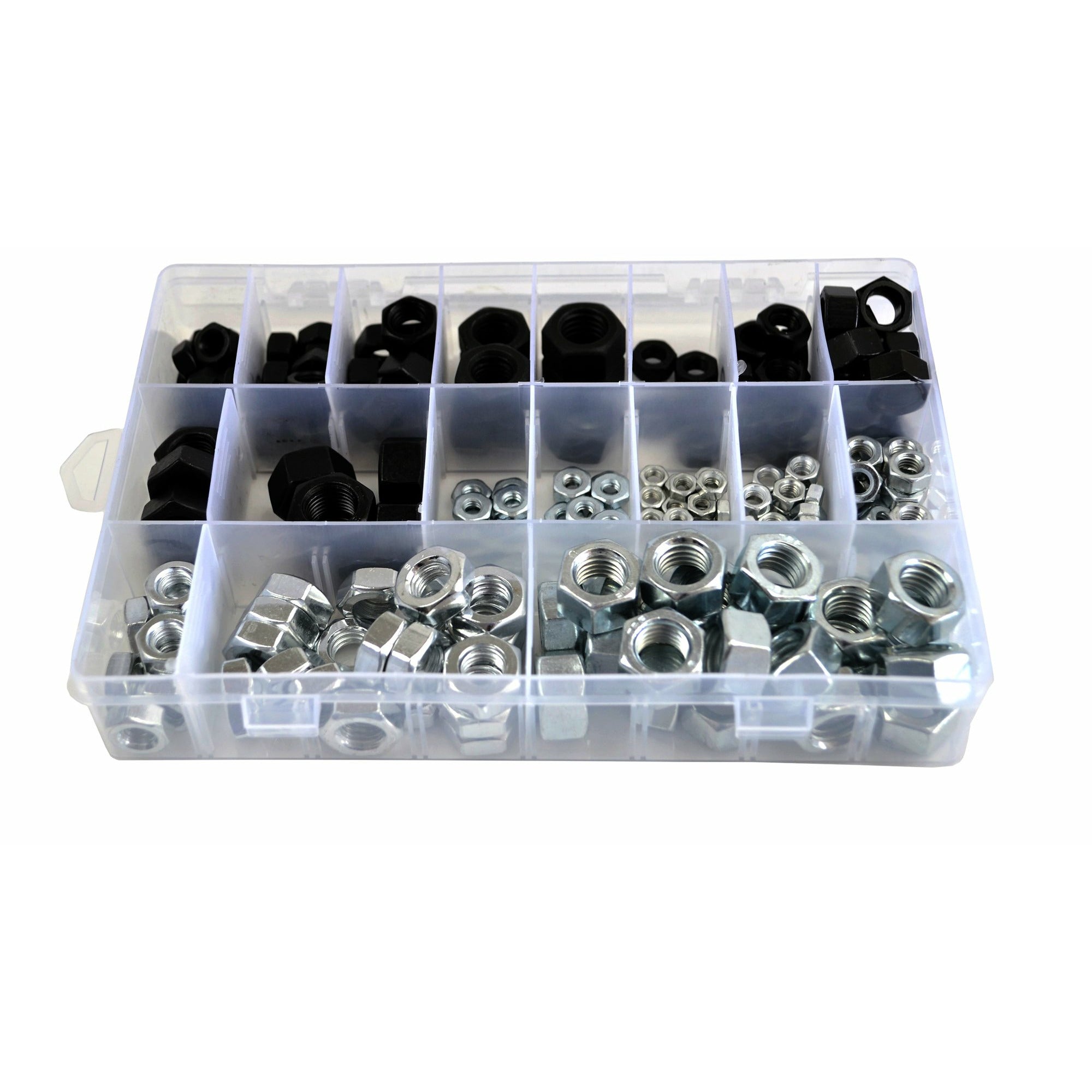 228 Piece Imperial Metric Nut Kit and 255 Piece Metric Nylock Nut Grab Kit Assortment