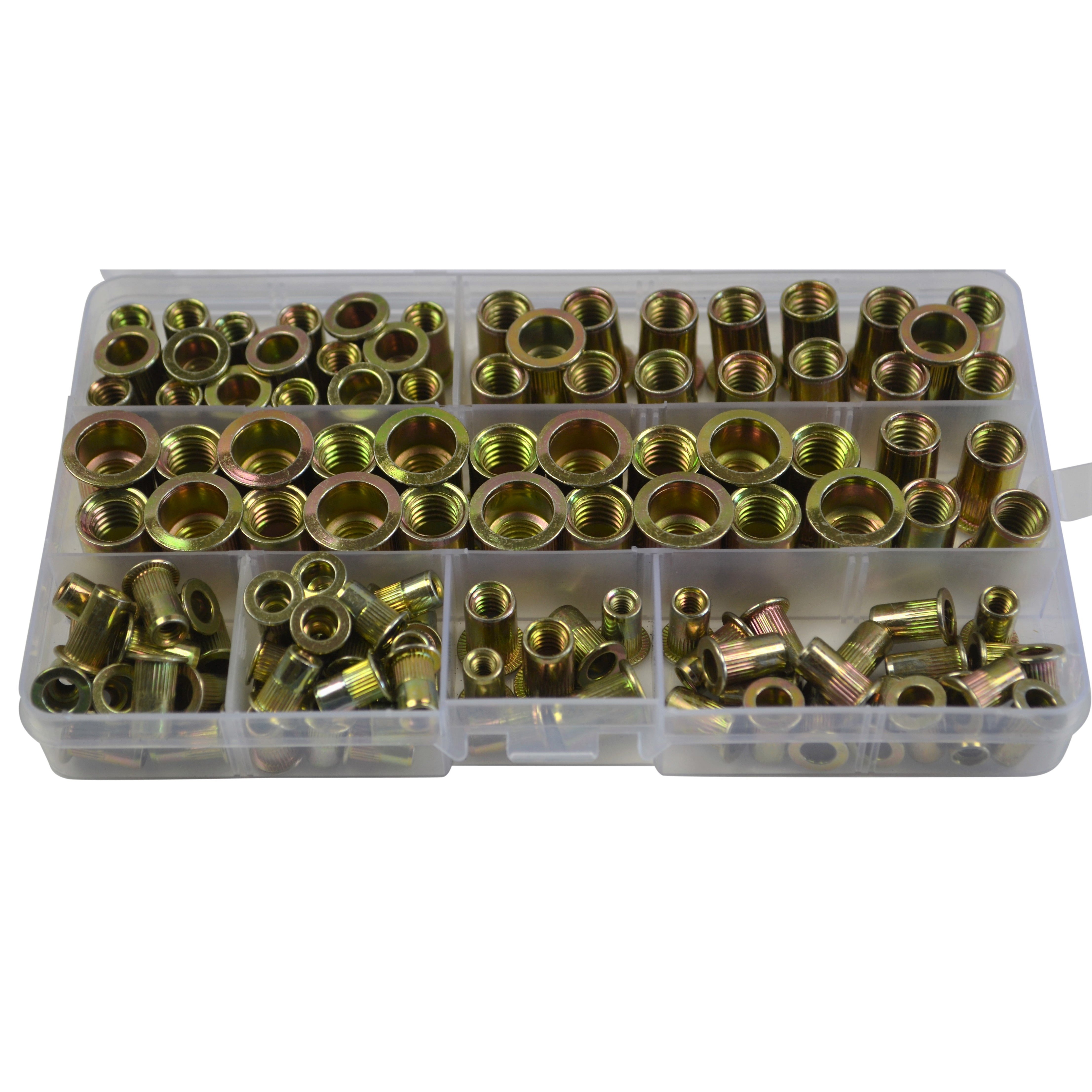 imperial nutserts rivnuts steel kit assorted sizes 6/32 8/32 10/24 1/4 5/16 3/8 fastners industrial hex nuts hardware rivnut gun supplies