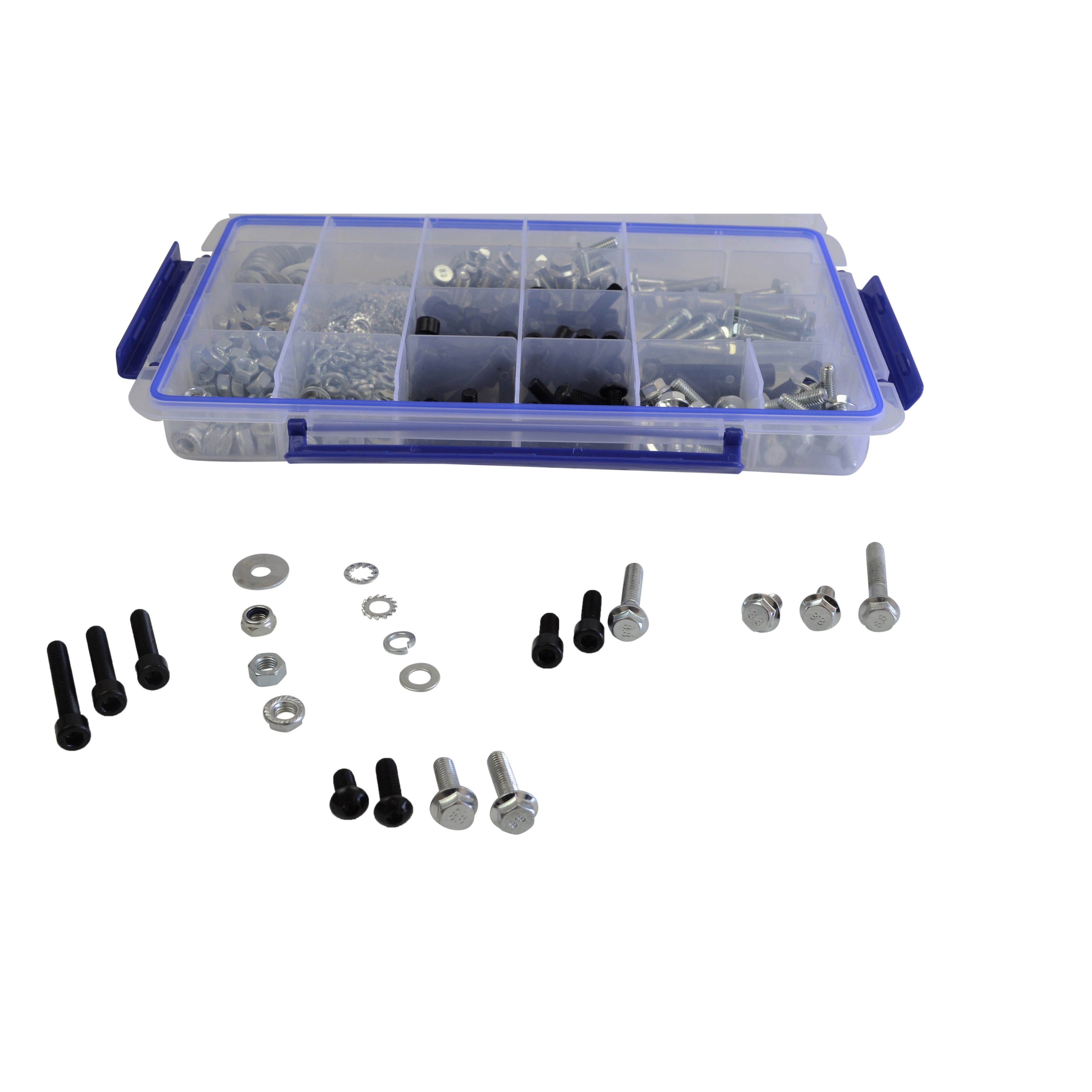 520 Piece Cap Screw Flange Head Nut Bolt And Washer Grab Kit Assortment