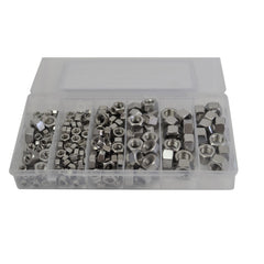 190 piece 316 Stainless Steel Metric UNC Hex Nut Grab Kit Assortment