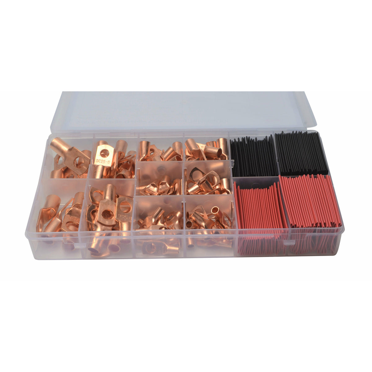 200 Piece Large Gauge Copper Lug Terminal Grab Kit Assortment