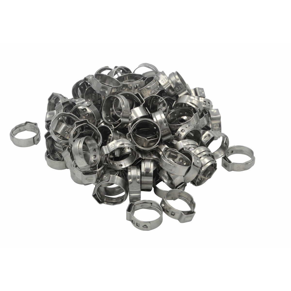 100 Piece 304 Stainless Steel 14.5-17mm Ear Hose Clamp Grab Kit Assortment