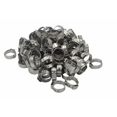 100 Piece 304 Stainless Steel 14.5-17mm Ear Hose Clamp Grab Kit Assortment