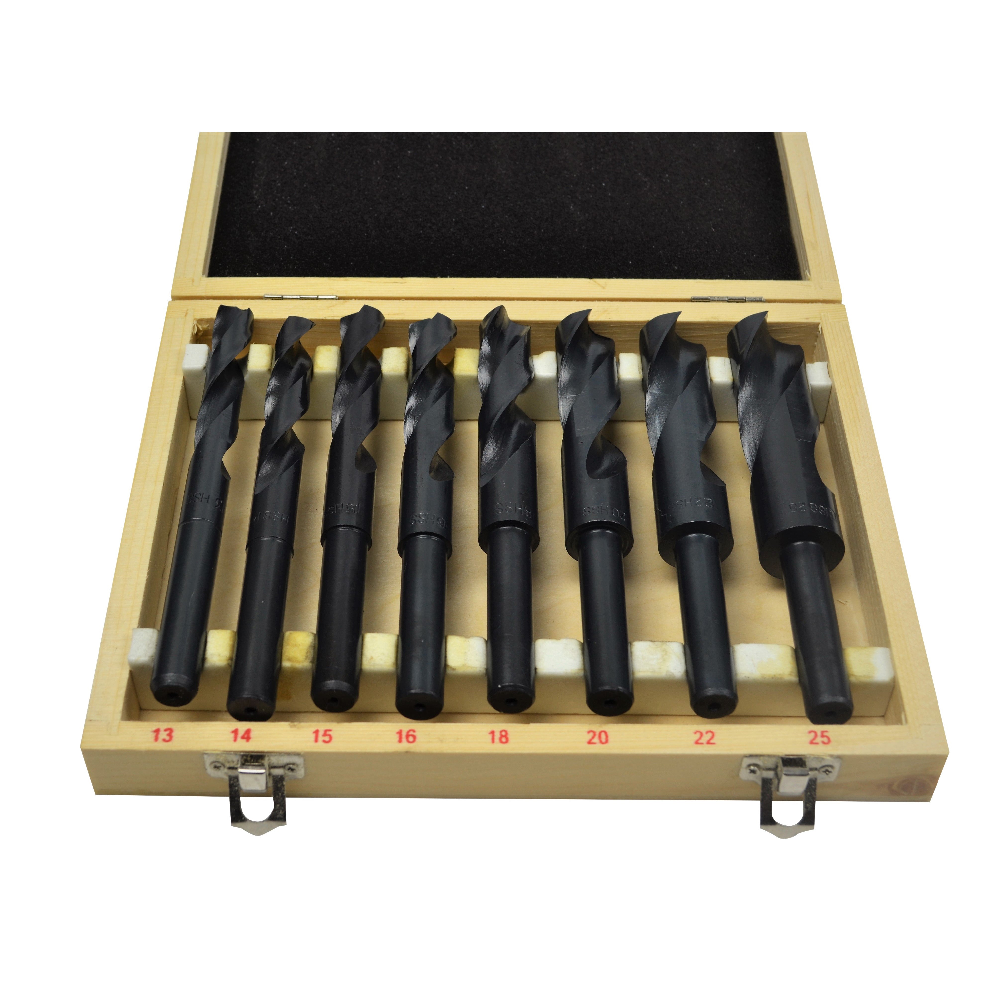 8 PC HSS Metric 13mm REDUCED SHANK DRILL SET DRILLS 13 up to 25mm