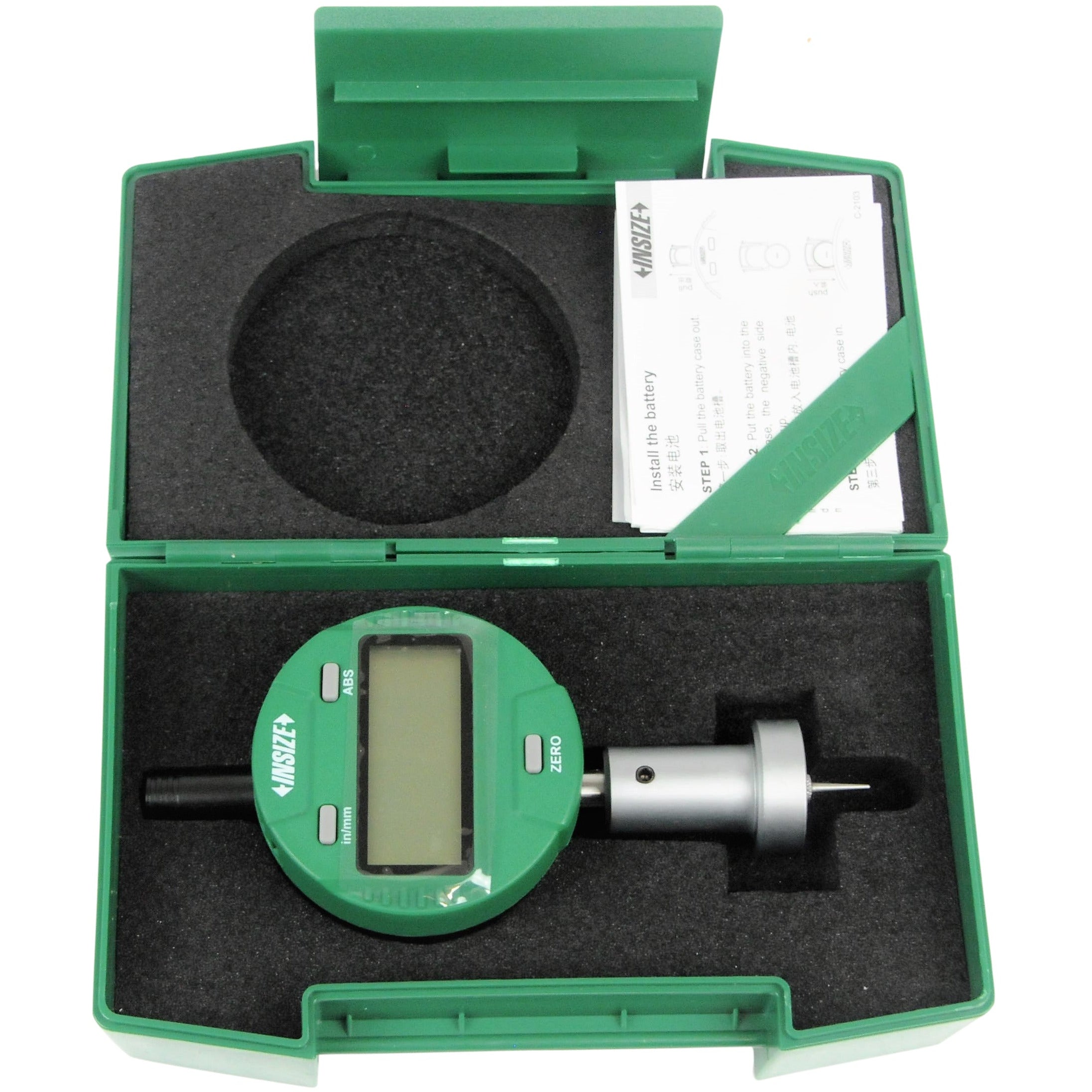 Insize Digital Mini Long Base Depth Gauge 0-12.7mm/0-0.5" Range Series 2142-102