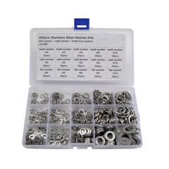 flat washer split washer teeth washer stainless steal 460pc kit 5 sizes M4 M10 fastners assortment set