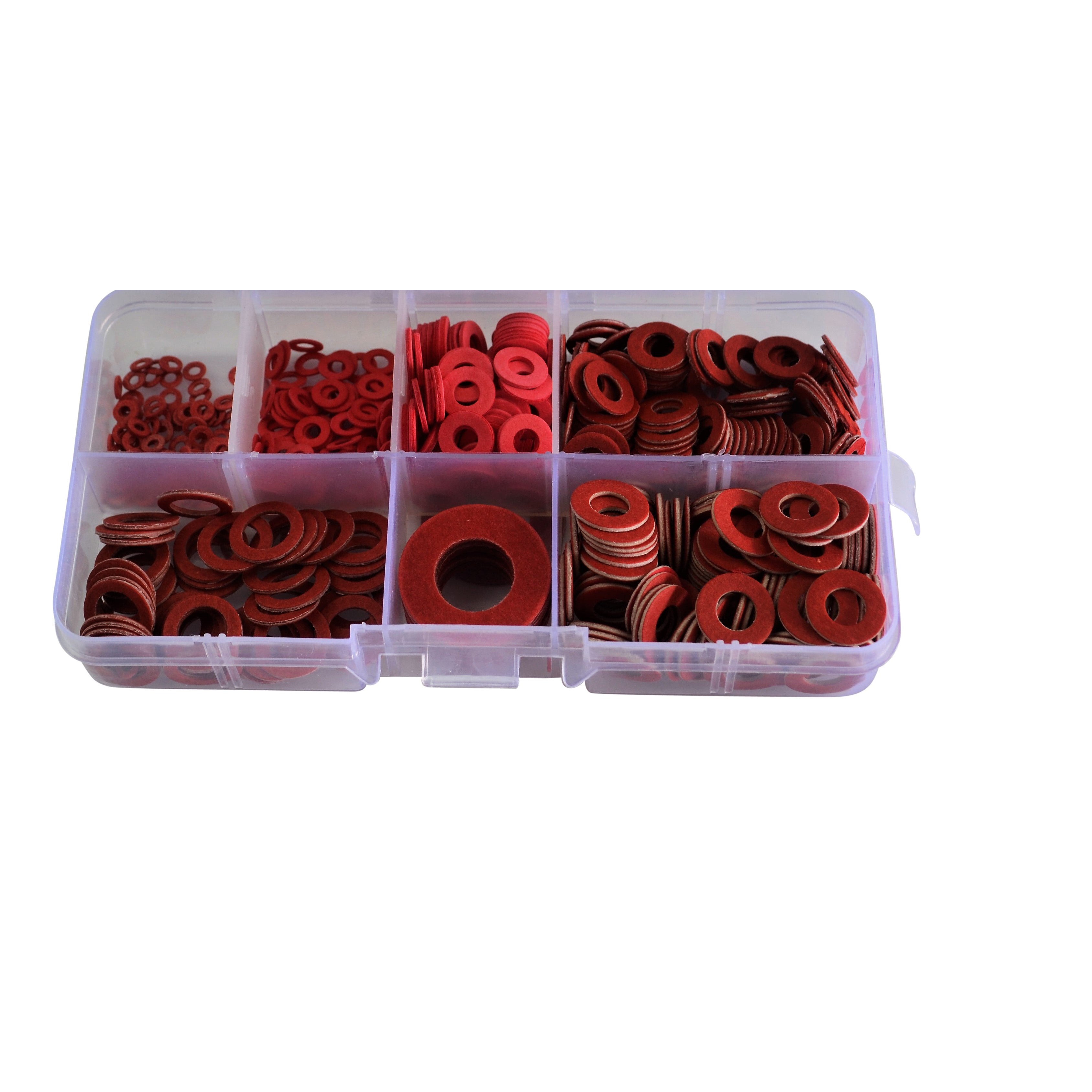 red steel paper fiber flat washer grab kit assortment 560 piece 7 different sizes electrical equpment supplies industrial components 