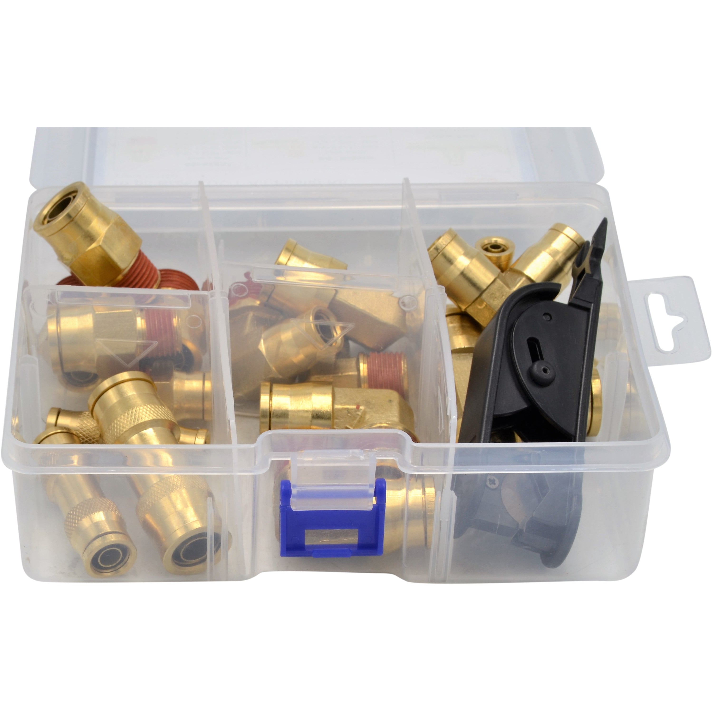 16 Piece DOT Brass Push in Hose Connect Grab Kit Assortment
