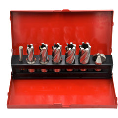 7 PC Weldon Shank HSS Annular Cutter Set with Countersink