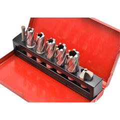 7 PC Weldon Shank HSS Annular Cutter Set with Countersink