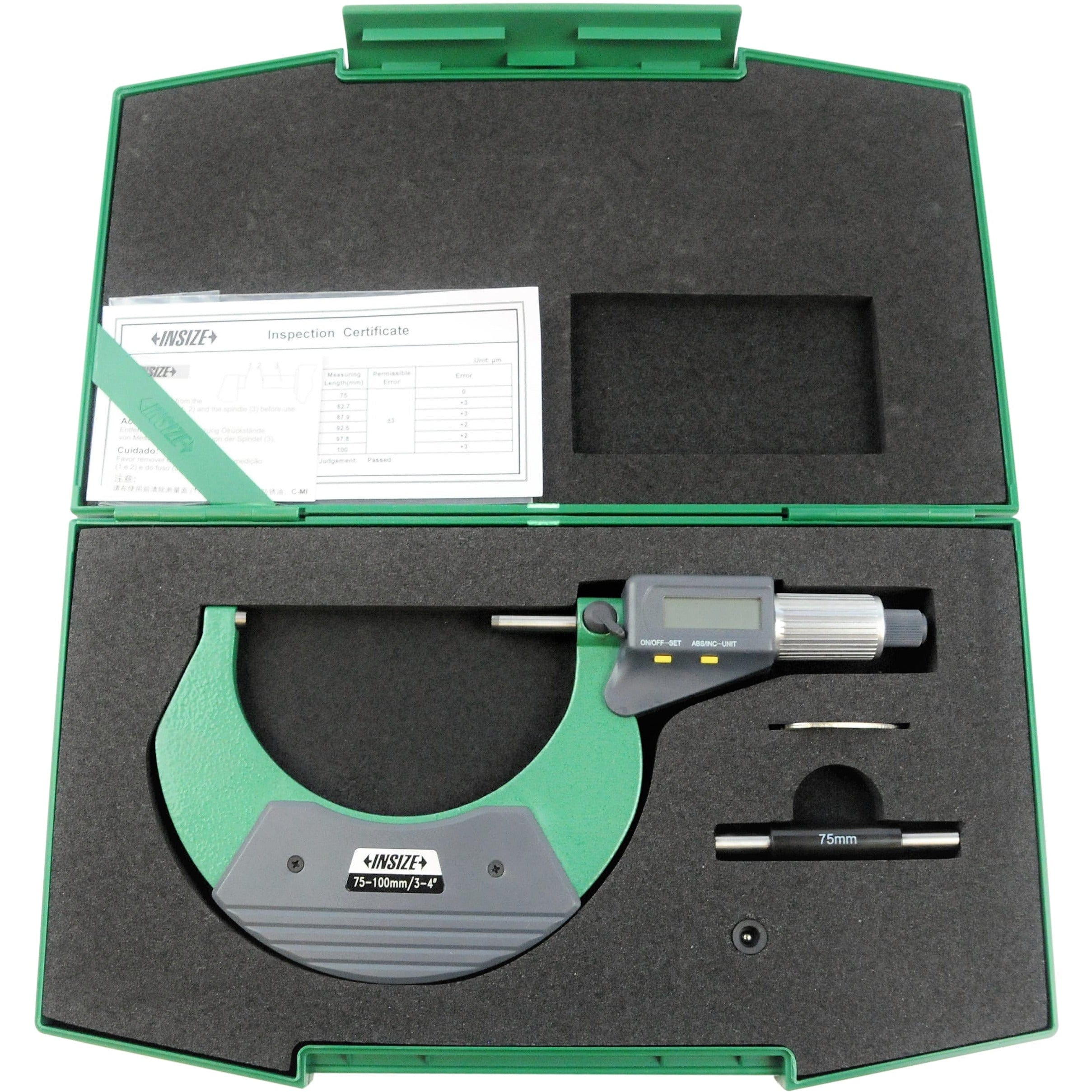 Insize Digital Outside Micrometer 75-100MM / 3-4