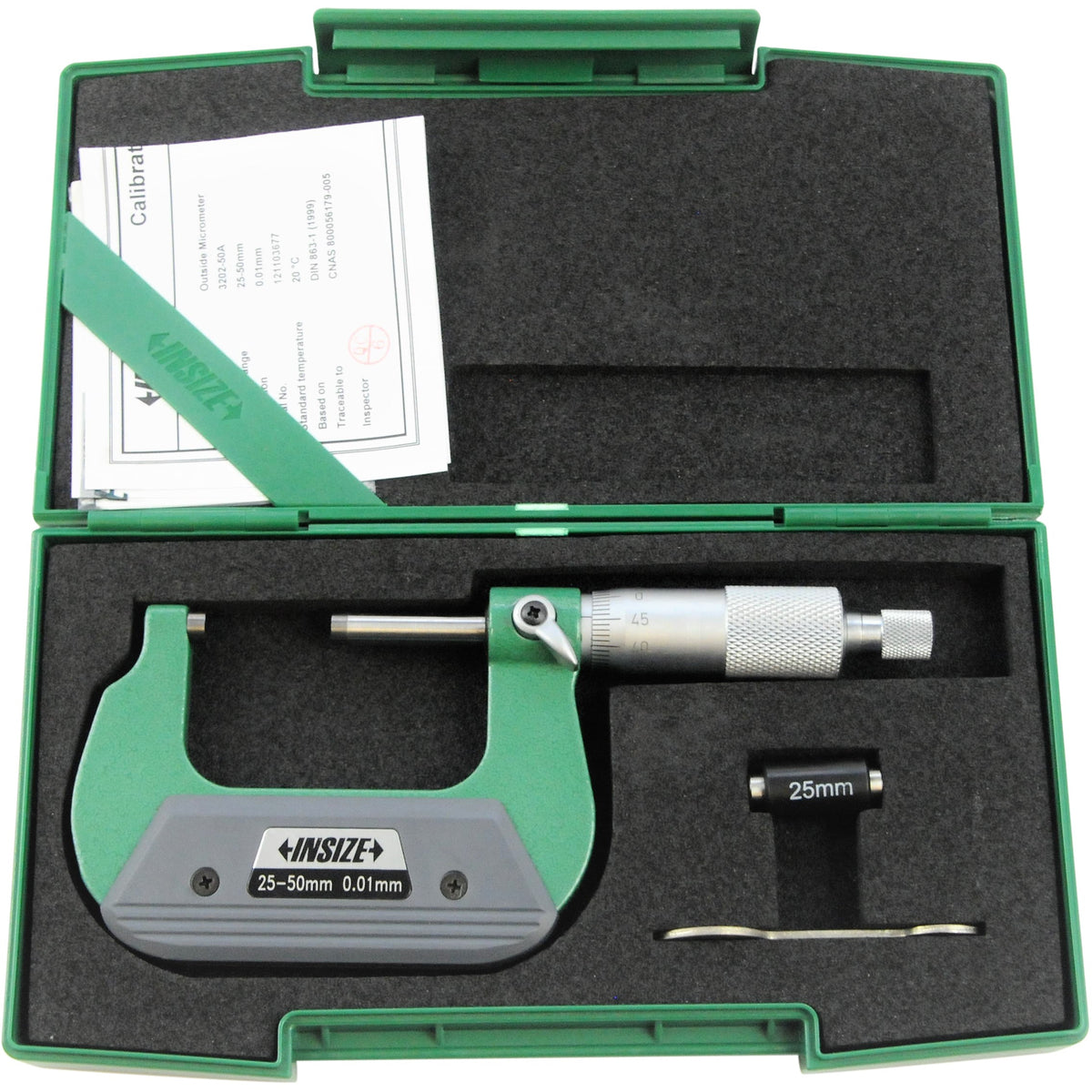 Insize Outside Micrometer 25-50mm Range Series 3202-50A