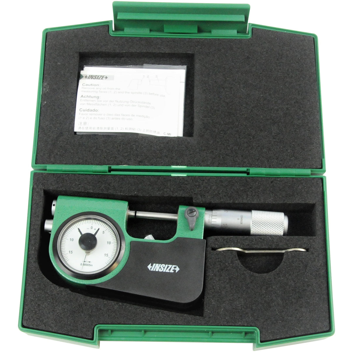 Insize Indicating Micrometer with Support 0-1" Range Series 3332-1