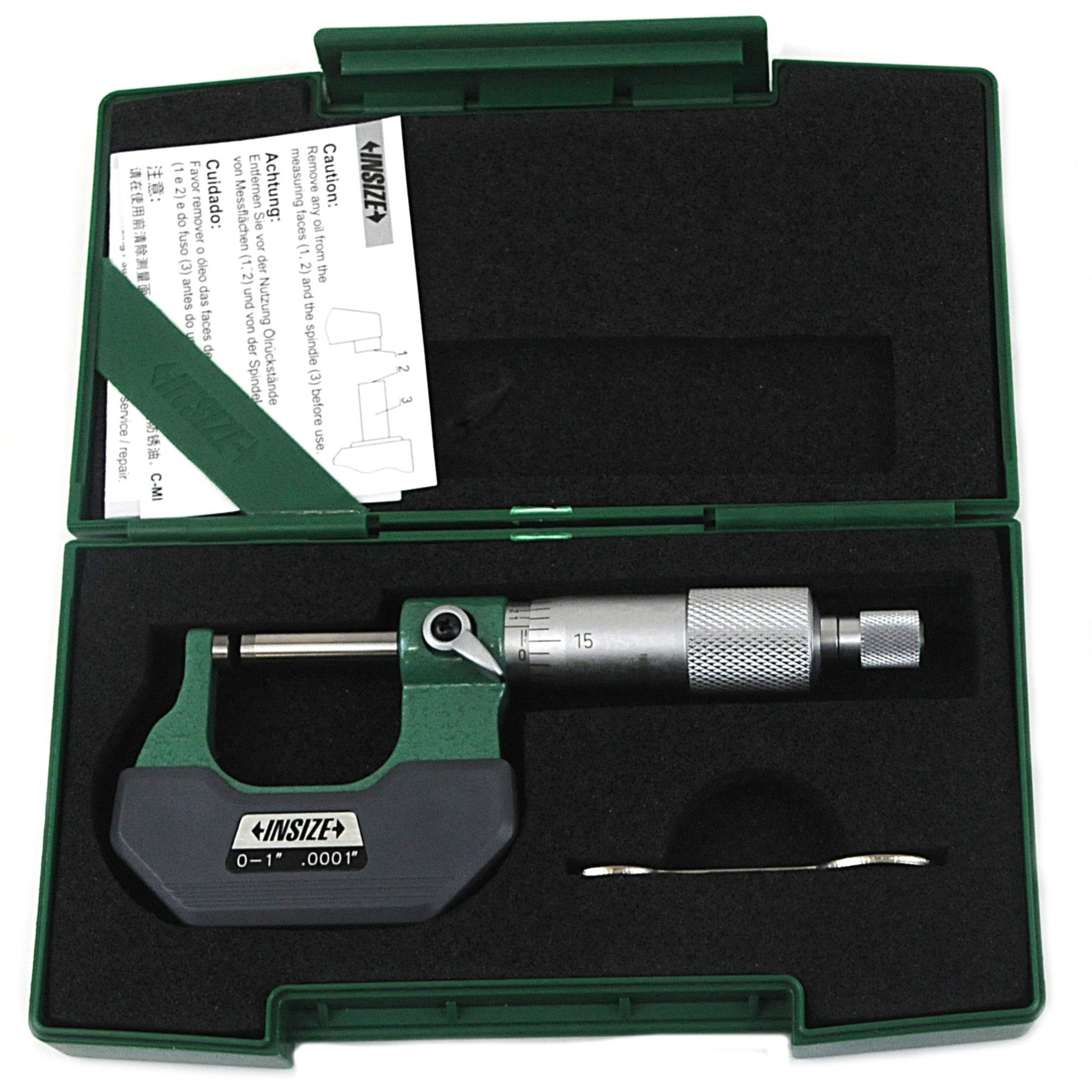 Insize Spherical Anvil Tube Micrometer 0-1" Range Series 3260-1