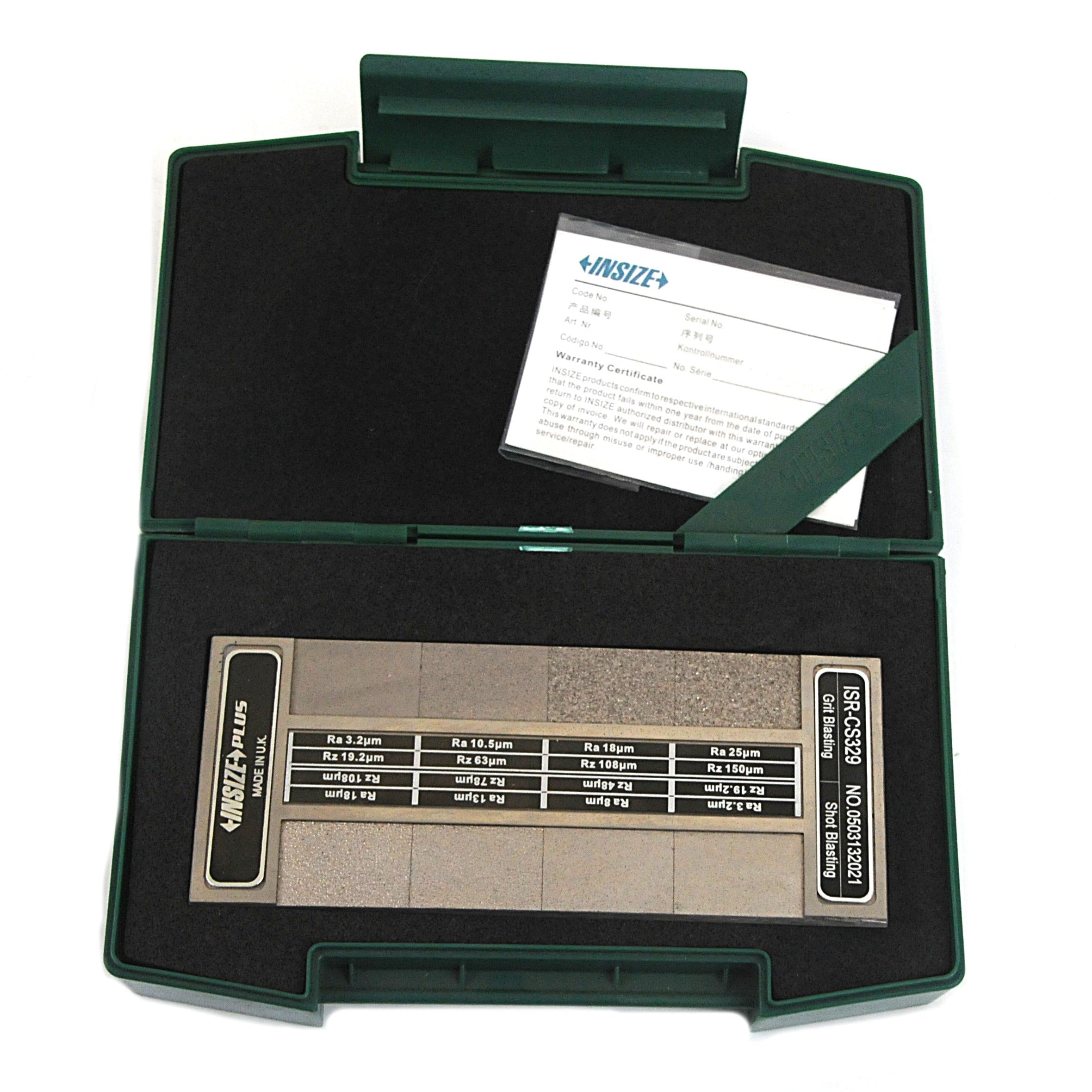 Insize Grit & Shot Blasting Surface Roughness Specimen 8 pcs Set Series ISR-CS329