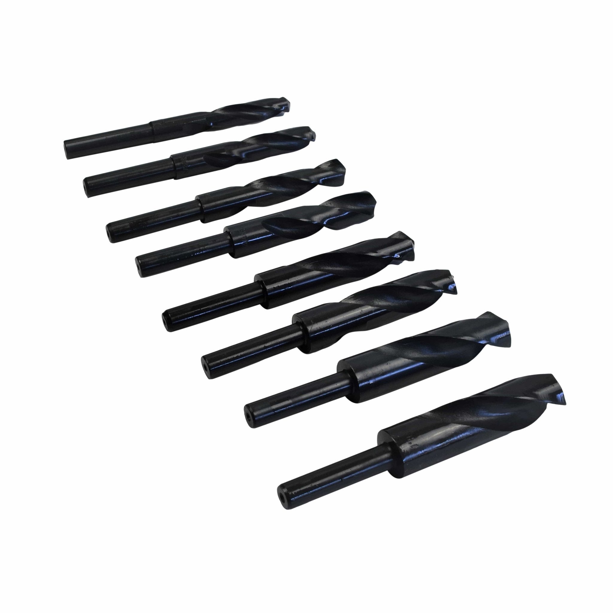 HSS Imperial Drill Bit Set – 8 Piece (9/16"–1") – Right Hand, 1/2" Reduced Shank - Twin Eagle Imports