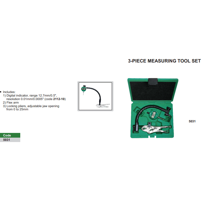 Insize 3pc Measuring Tool Set 5031 - Twin Eagle Imports