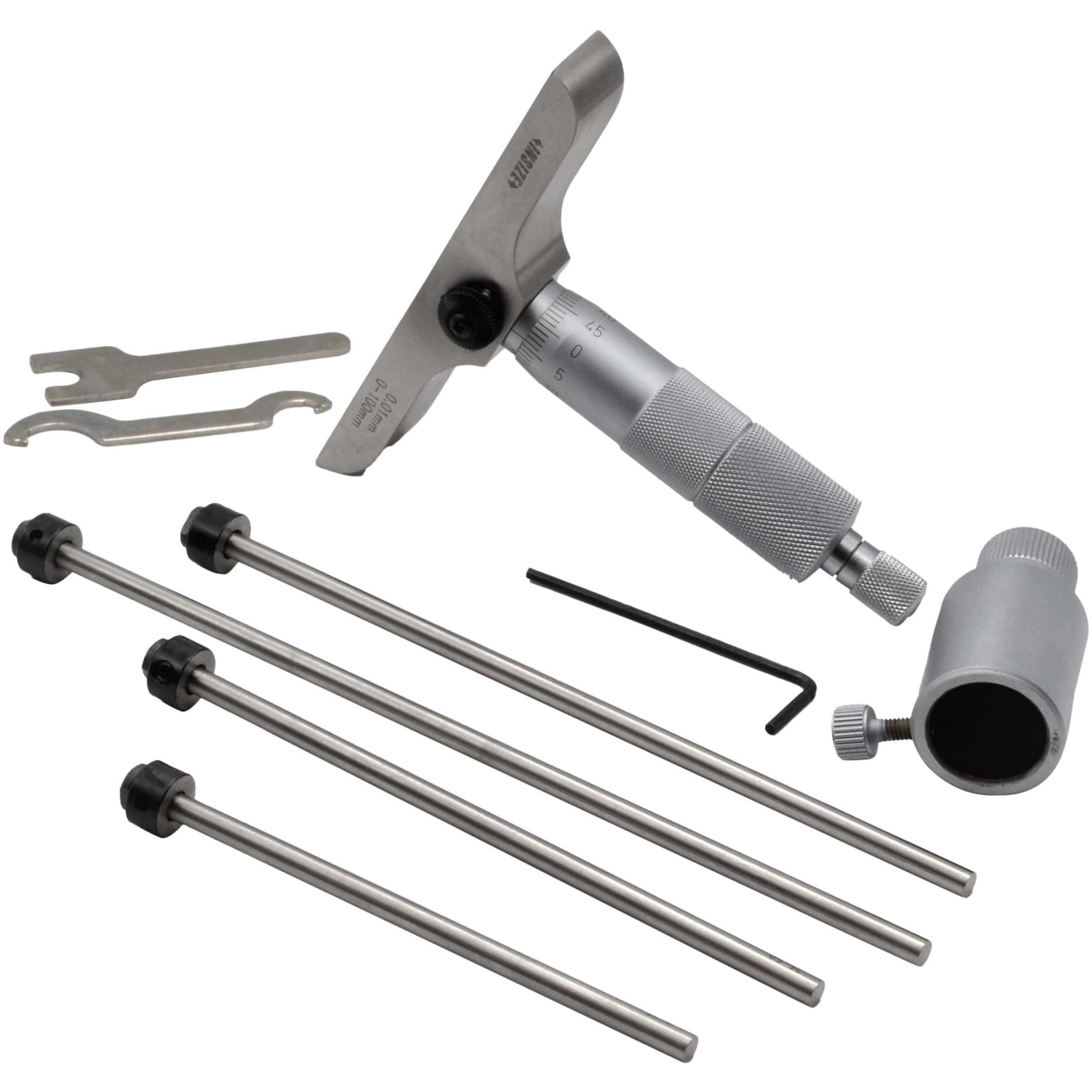 Insize 4pc Metric Depth Micrometer 0-100mm Range Series 3241-100 - Twin Eagle Imports
