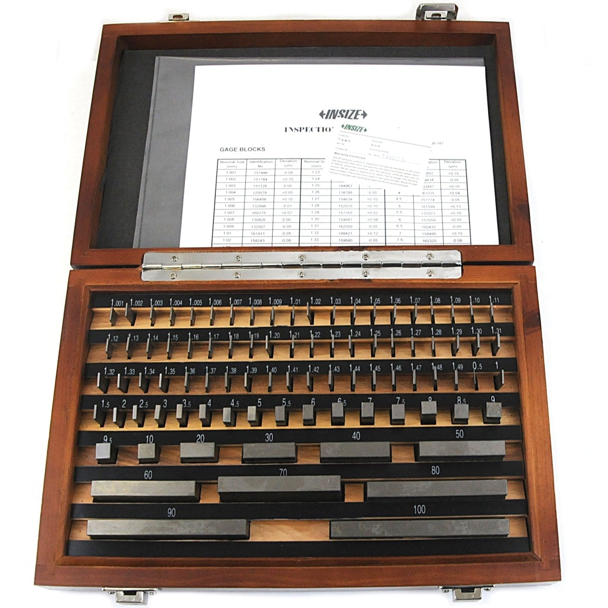 Insize 87 Piece Steel Gauge Block Set Series 4100-287 Grade 2 - Twin Eagle Imports