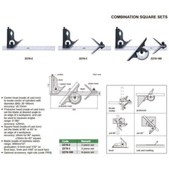 Insize Combination Square Set Layout Solution 2278-2 - Twin Eagle Imports