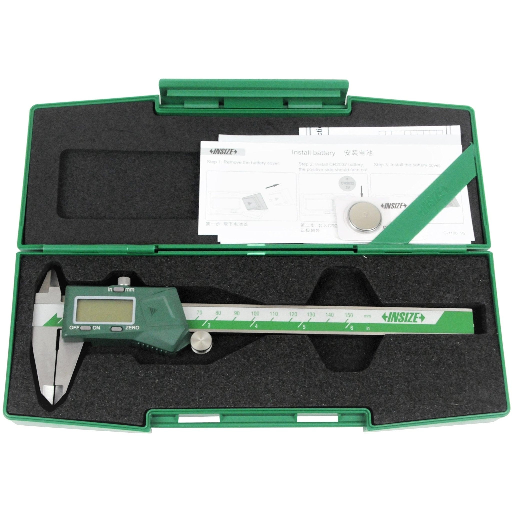 Insize Digital Caliper 0-150mm/0-6" Range Series 1108-150 - Twin Eagle Imports