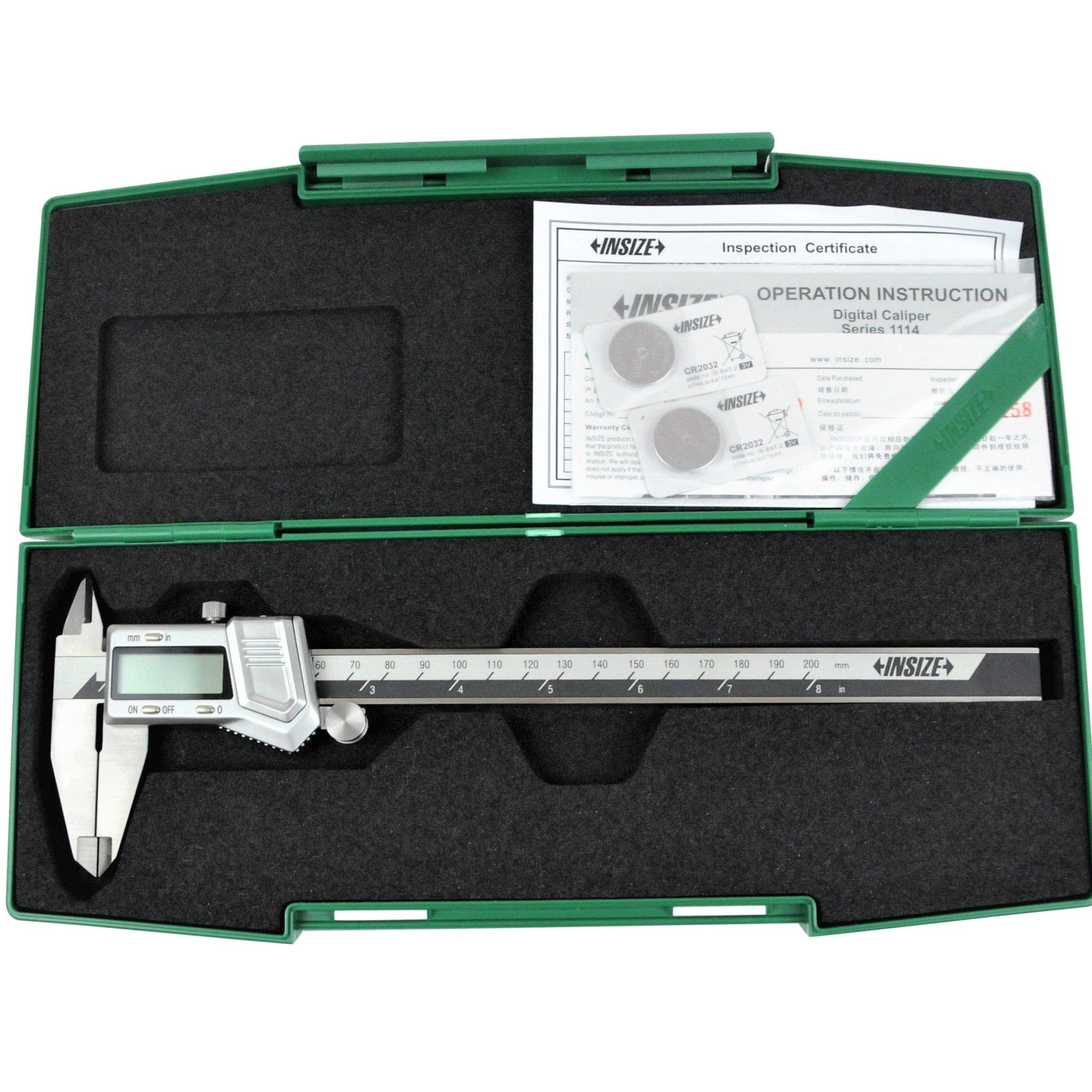 Insize Digital Caliper 0-200mm/0-8" Range Series 1114-200A - Twin Eagle Imports
