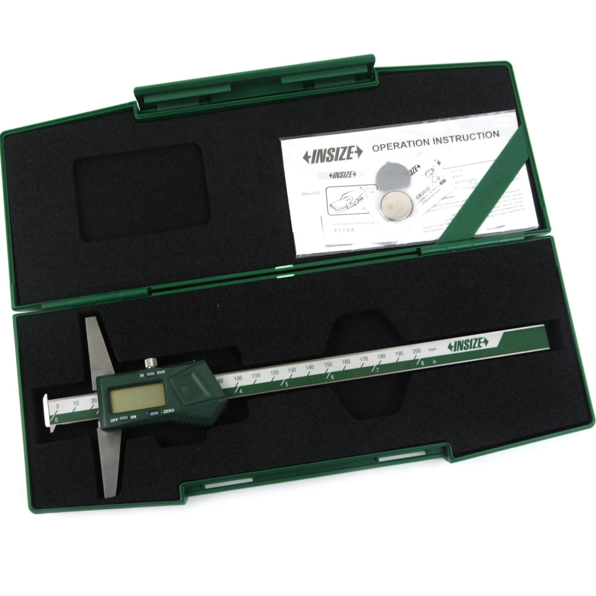 Insize Digital Double Hook Depth Gauge 0-200mm / 0-8" Range Series 1144-200A - Twin Eagle Imports
