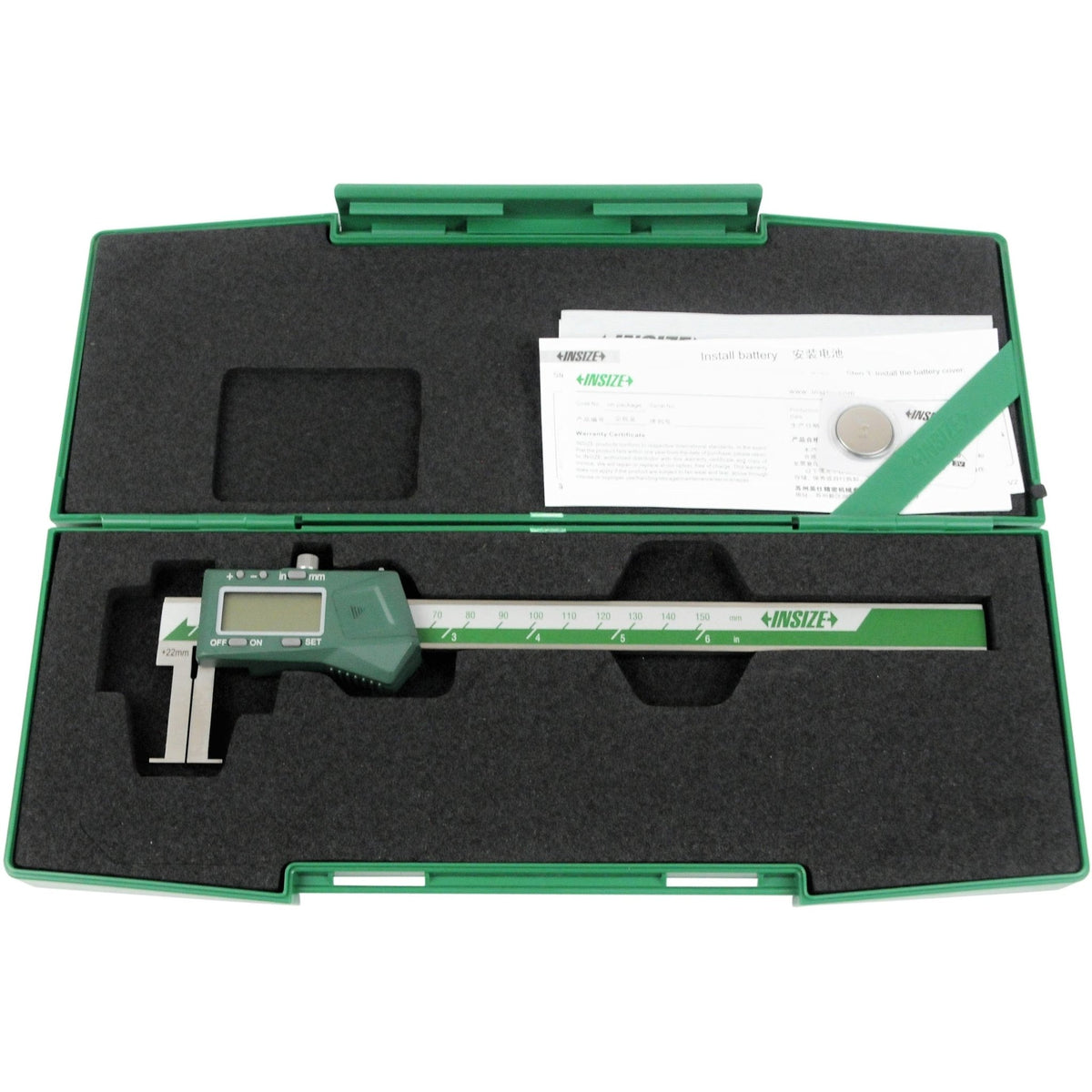 Insize Digital Inside Groove Caliper 22-150mm Range Series 1120-150A - Twin Eagle Imports