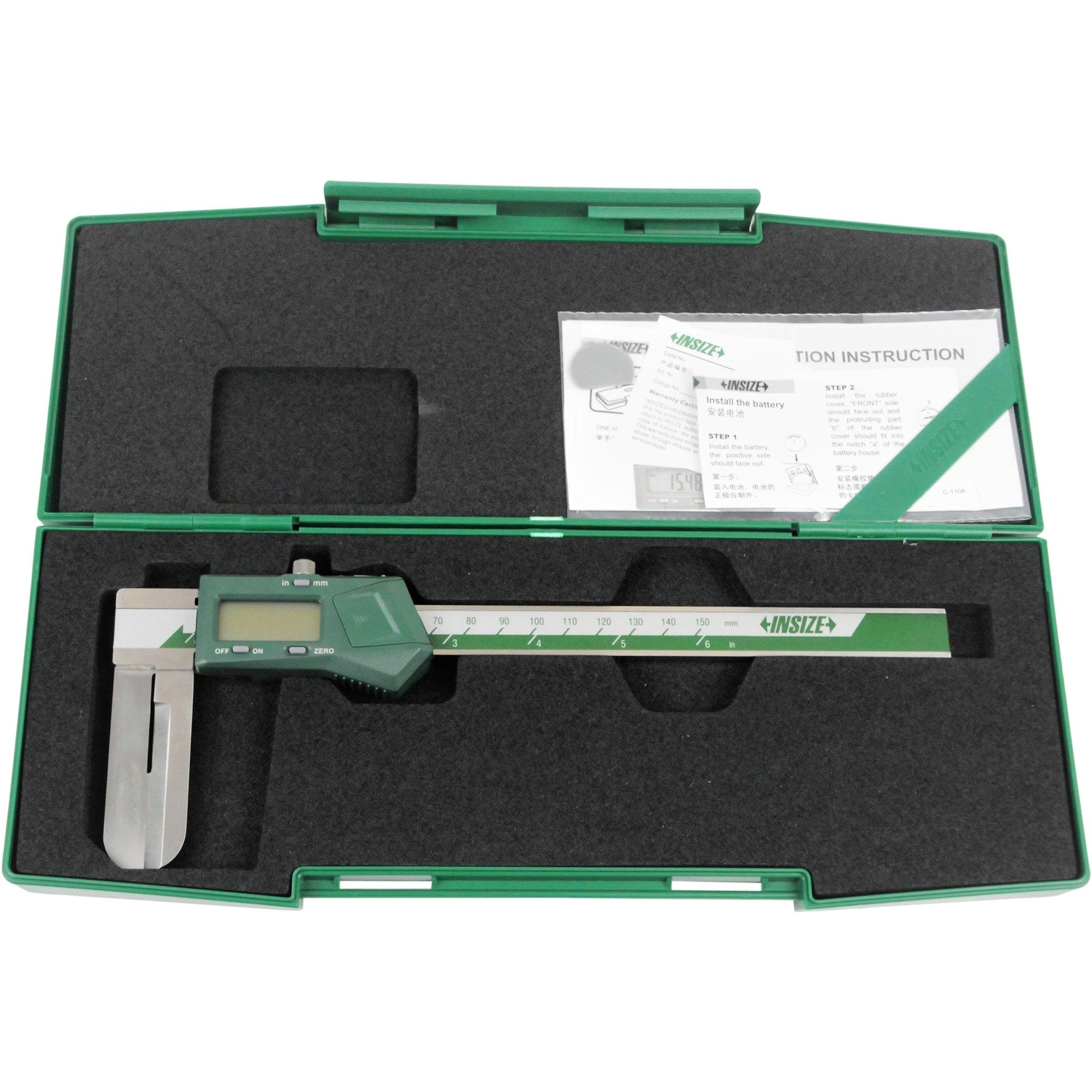Insize Digital Knife Edge Caliper 15-150mm/0.6-6" Range Series 1123-150A - Twin Eagle Imports
