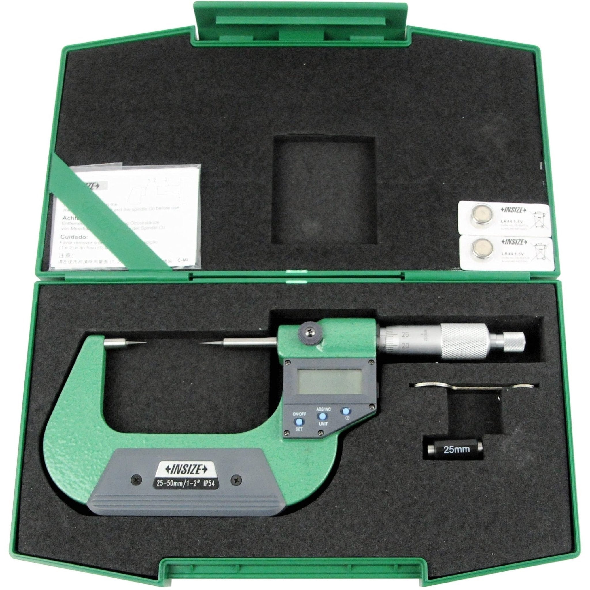 Insize Digital Point Micrometer 25-50mm/1-2" Range Series 3530-50BA - Twin Eagle Imports