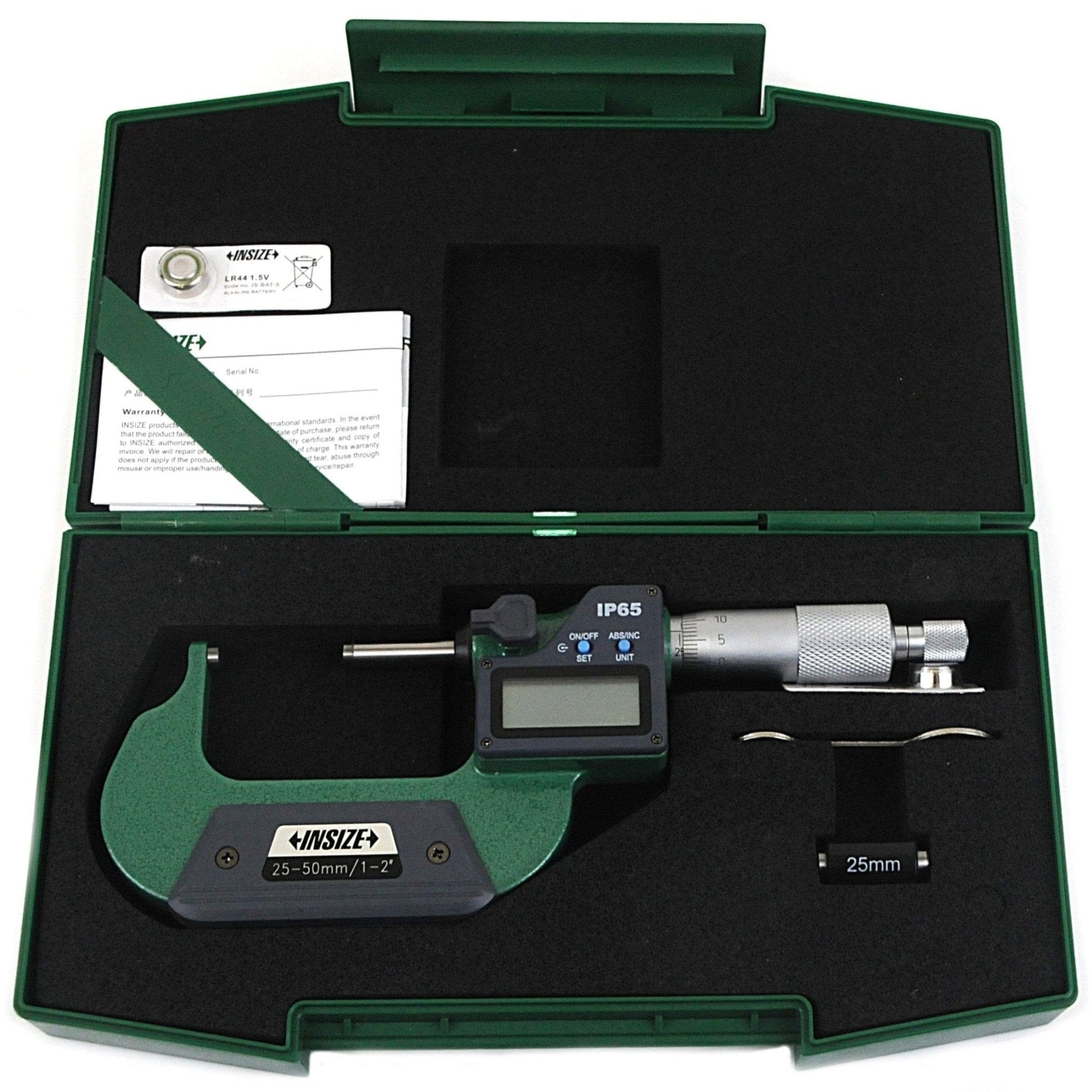 Insize Digital Spherical Anvil Tube Micrometer 25-50mm/1-2" Range Series 3560-50SA - Twin Eagle Imports