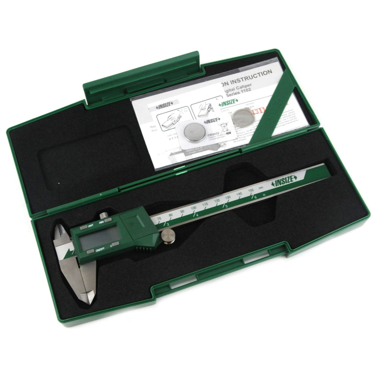 INSIZE Fractional Digital Caliper 0-150mm / 0-6" Range Series 1102-150 - Twin Eagle Imports