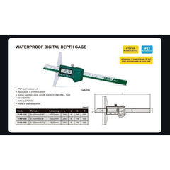 Insize IP67 Digital Depth Gauge 0-200mm / 0-8" Range Series 1149-200