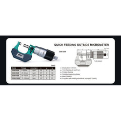 Insize Outside Micrometer Quick Feeding 3208 - 25B 0-25mm