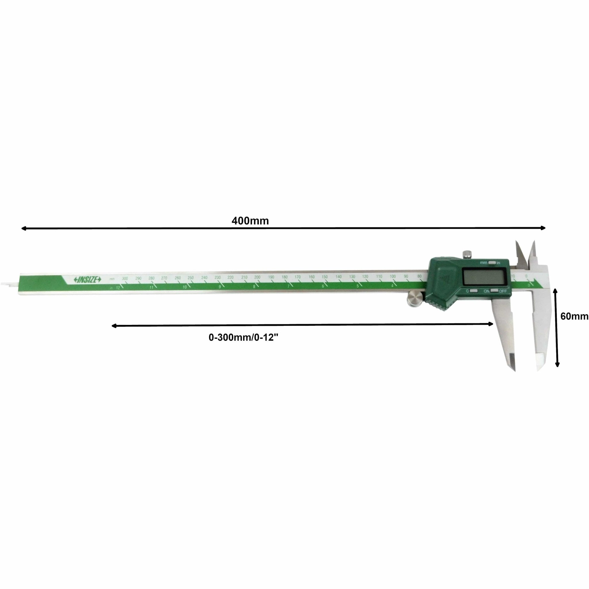 Insize Left Hand Digital Caliper 0-300mm/0-12" Range Series 1130-300 - Twin Eagle Imports