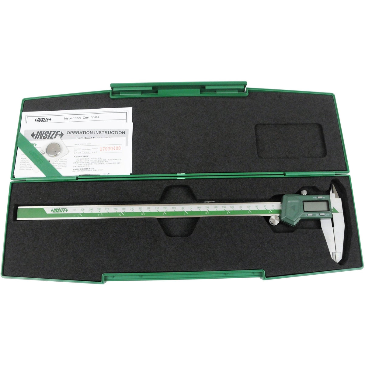 Insize Left Hand Digital Caliper 0-300mm/0-12" Range Series 1130-300 - Twin Eagle Imports