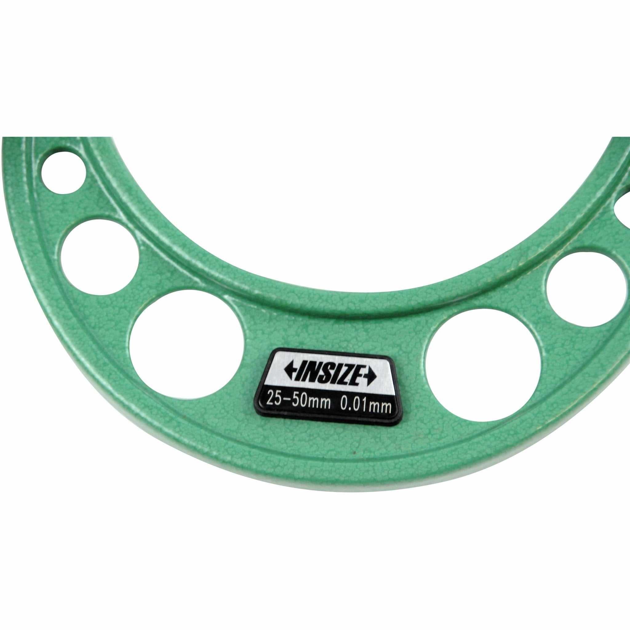 Insize Long Spindle Outside Micrometer 25-50mm Range Series 3209-50 - Twin Eagle Imports