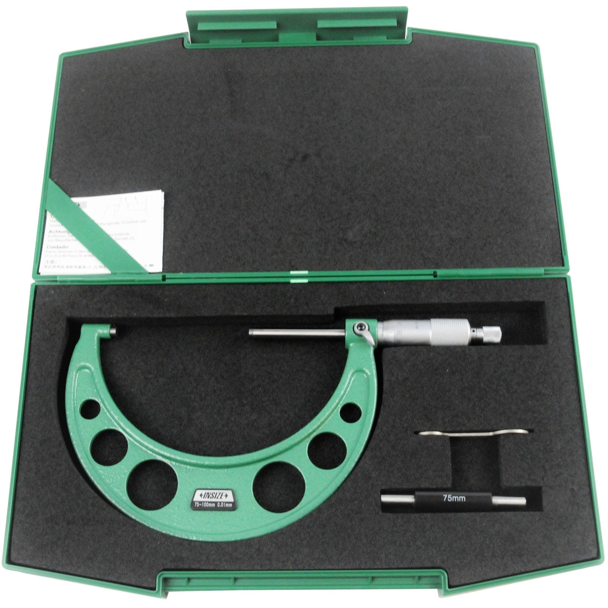 Insize Long Spindle Outside Micrometer 75-100mm Range Series 3209-100 - Twin Eagle Imports