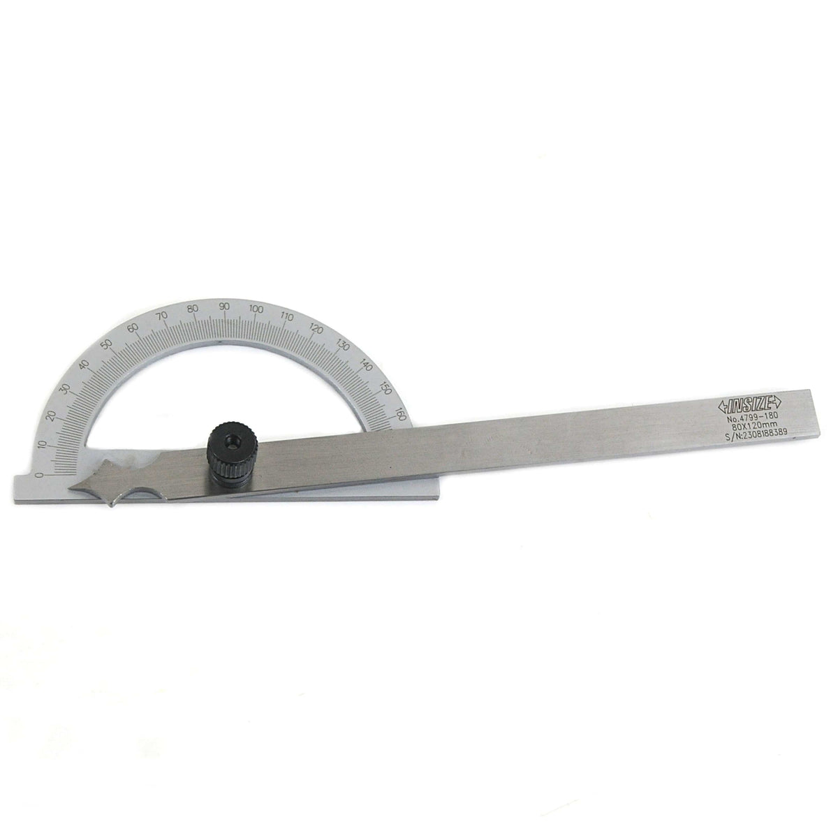 INSIZE Measuring Equipment Insize 180° Protractor 80x120mm Range Series 4799-180