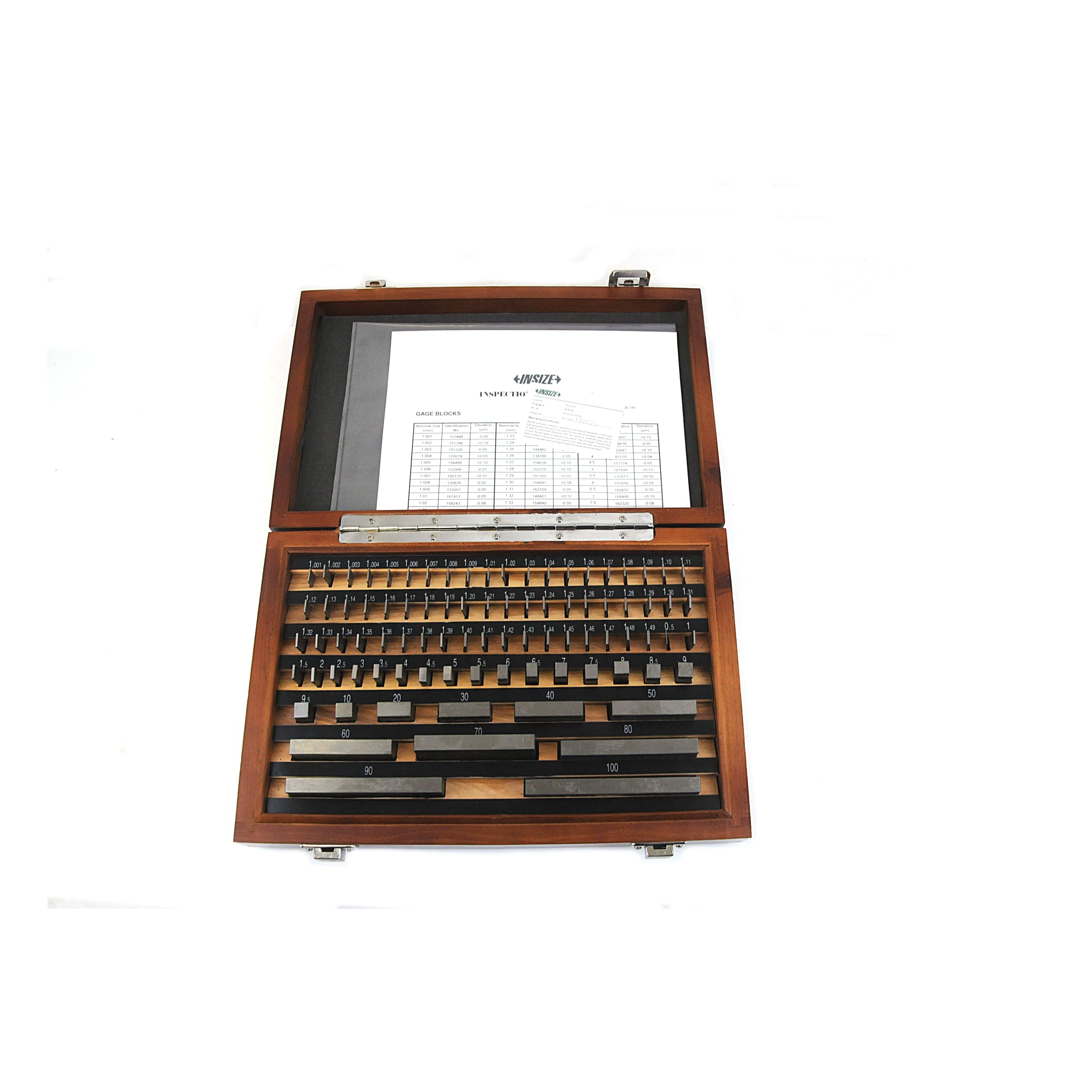 INSIZE Measuring Equipment Insize 87 Piece Steel Gauge Block Set Series 4100-187 Grade 1