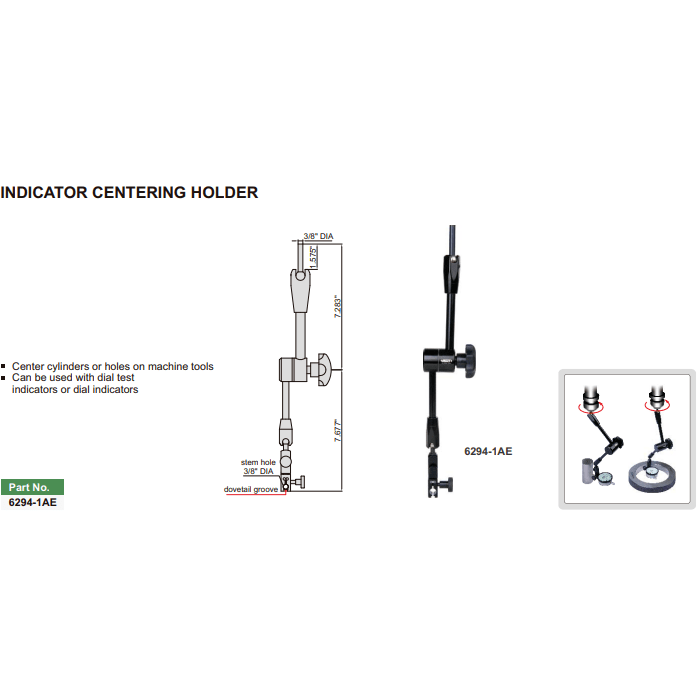 INSIZE MEASURING EQUIPMENT Insize Dial Test Gauge Indicator Holder Mechanical Lock Series 6294-1AE