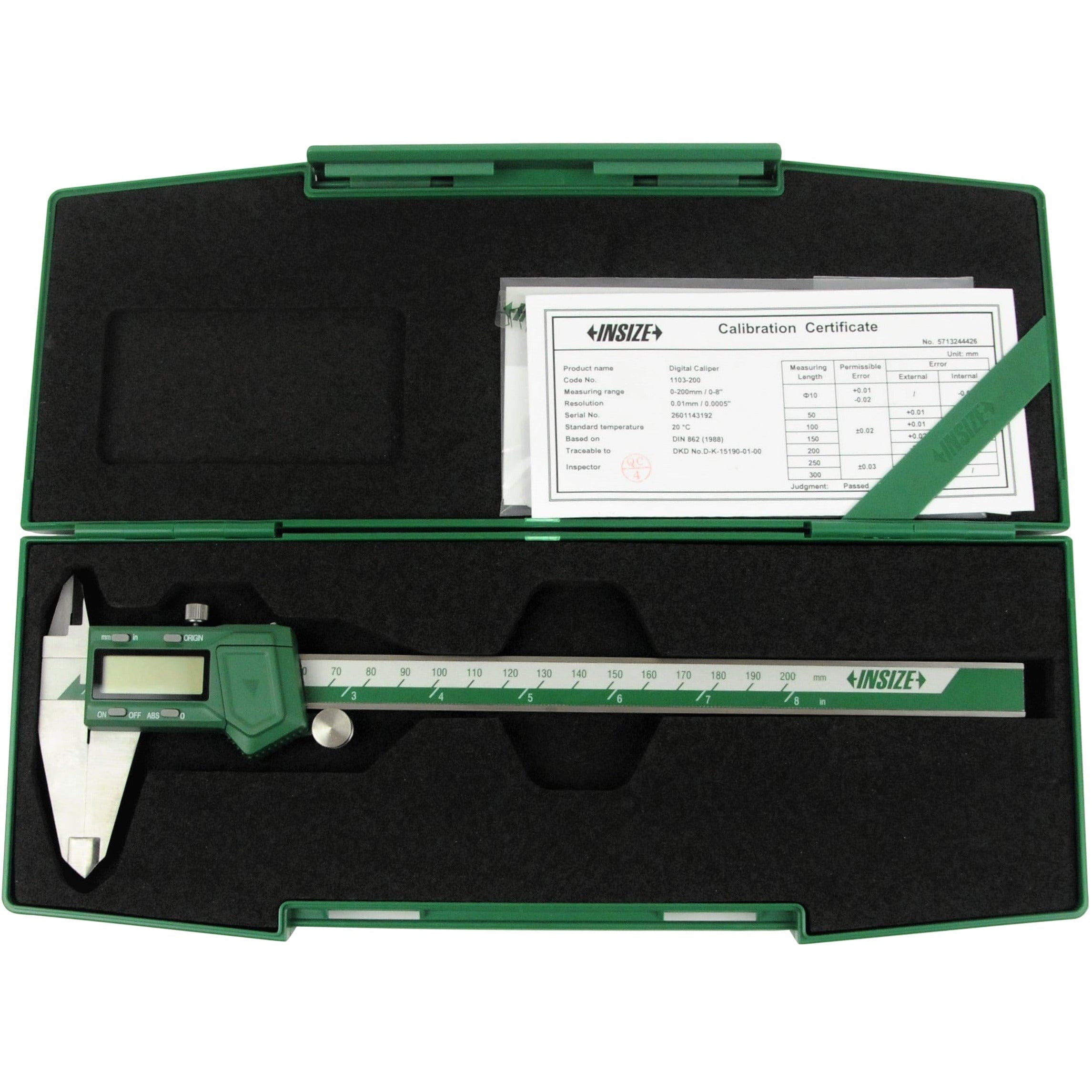 INSIZE Measuring Equipment Insize Digital Caliper 0-200mm / 0-8" Range Series 1103-200