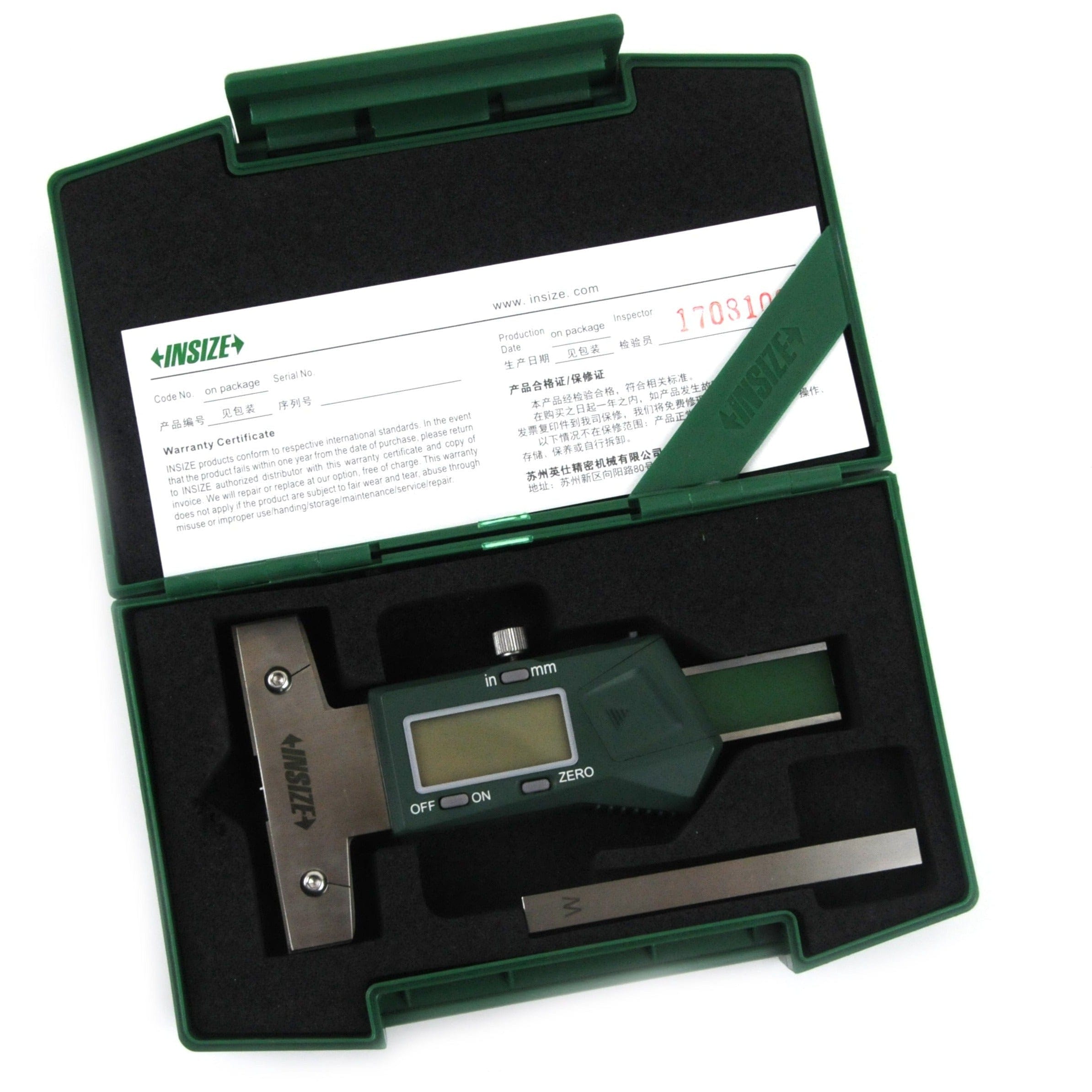 INSIZE Measuring Equipment Insize Digital Depth Gauge 0-25mm x 0.01mm Range Series 1145-25A