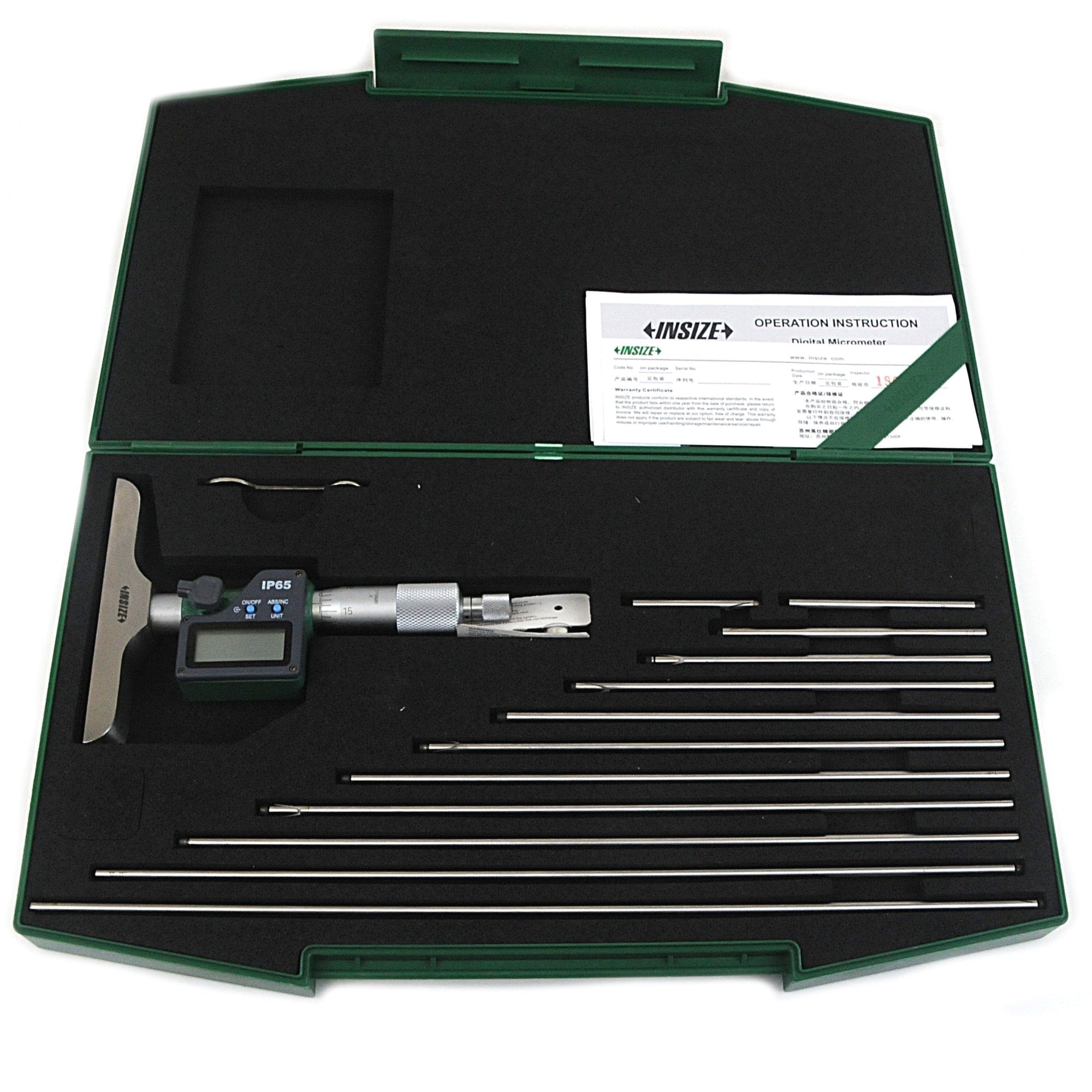 INSIZE Measuring Equipment Insize Digital Depth Micrometer 0-300mm/0-12" Range Series 3540-300E
