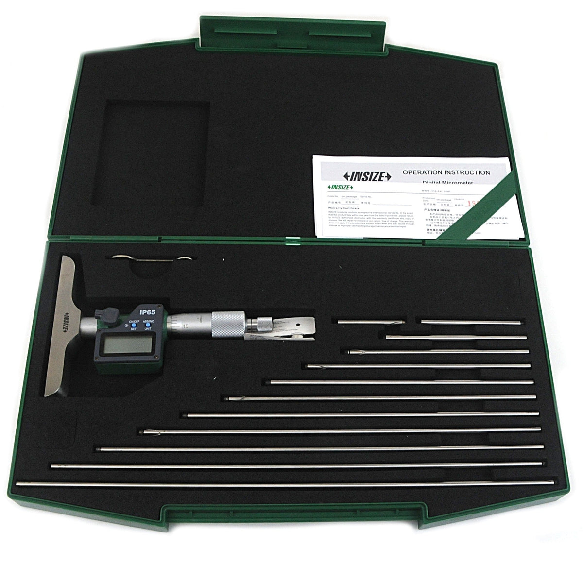 INSIZE Measuring Equipment Insize Digital Depth Micrometer 0-300mm/0-12" Range Series 3540-300E